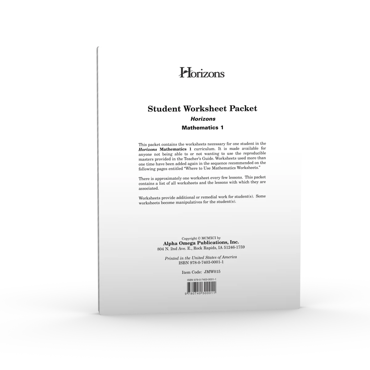 Math Student Worksheet Packet